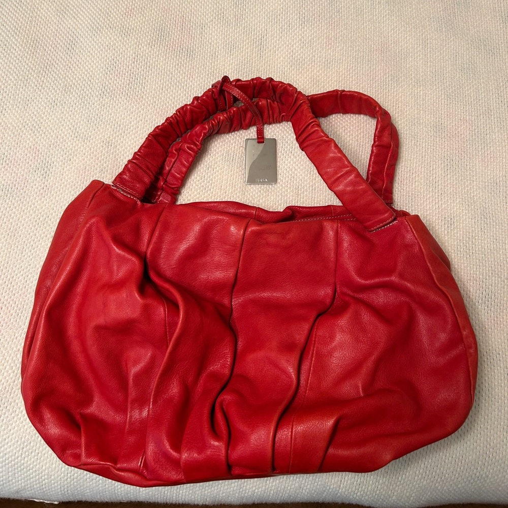 Furla Vibrant Red Leather Large Bag